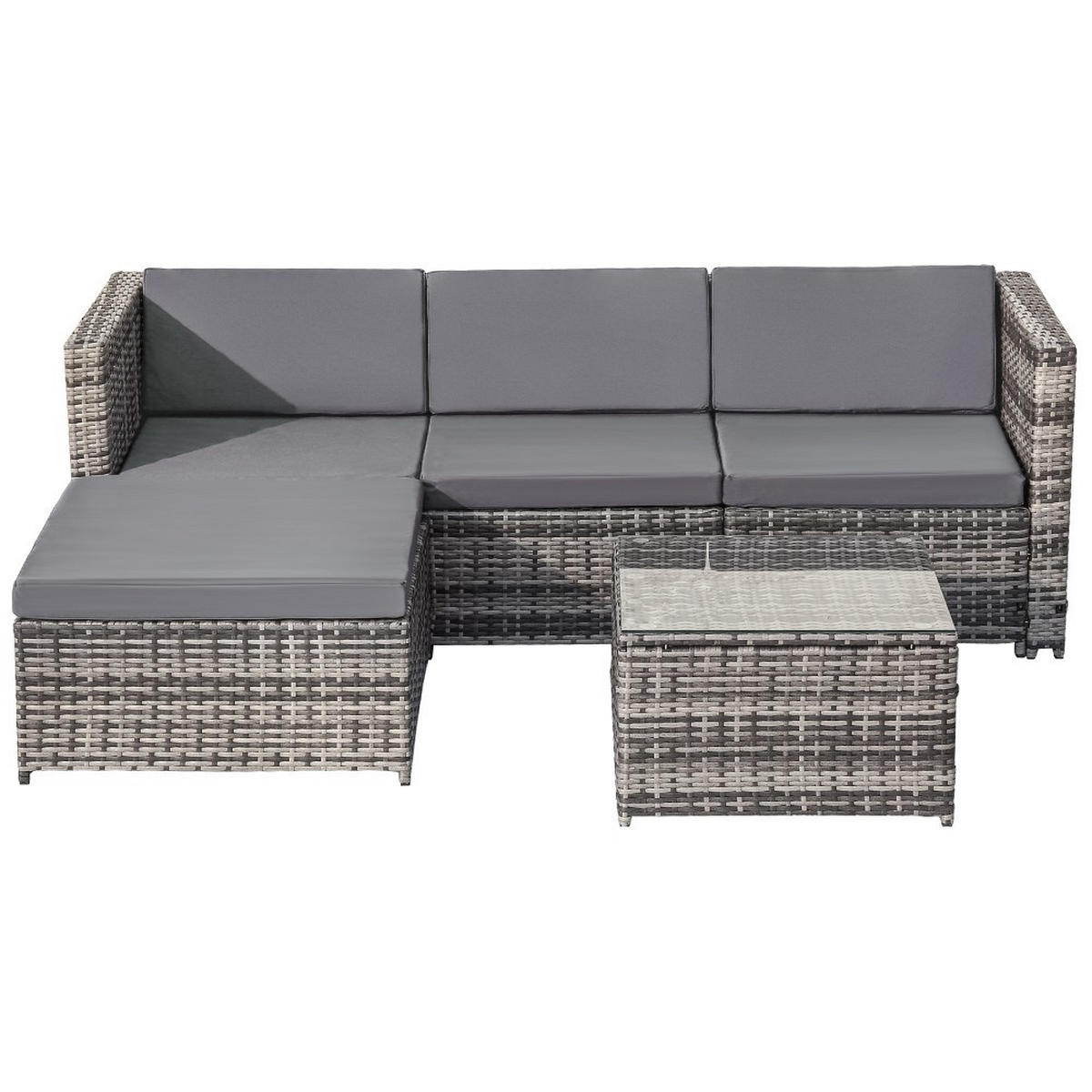 LOUNGEGARNITUR mit Sitz- und Rückenkissen，Grau - Grau, Metall - KOMHTOM