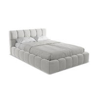 POLSTERBETT mit Bettkasten und Lattenrost 160x228 Grau - Silberfarben/Schwarz, Kunststoff/Textil (140/200cm) - LaMiaSofa