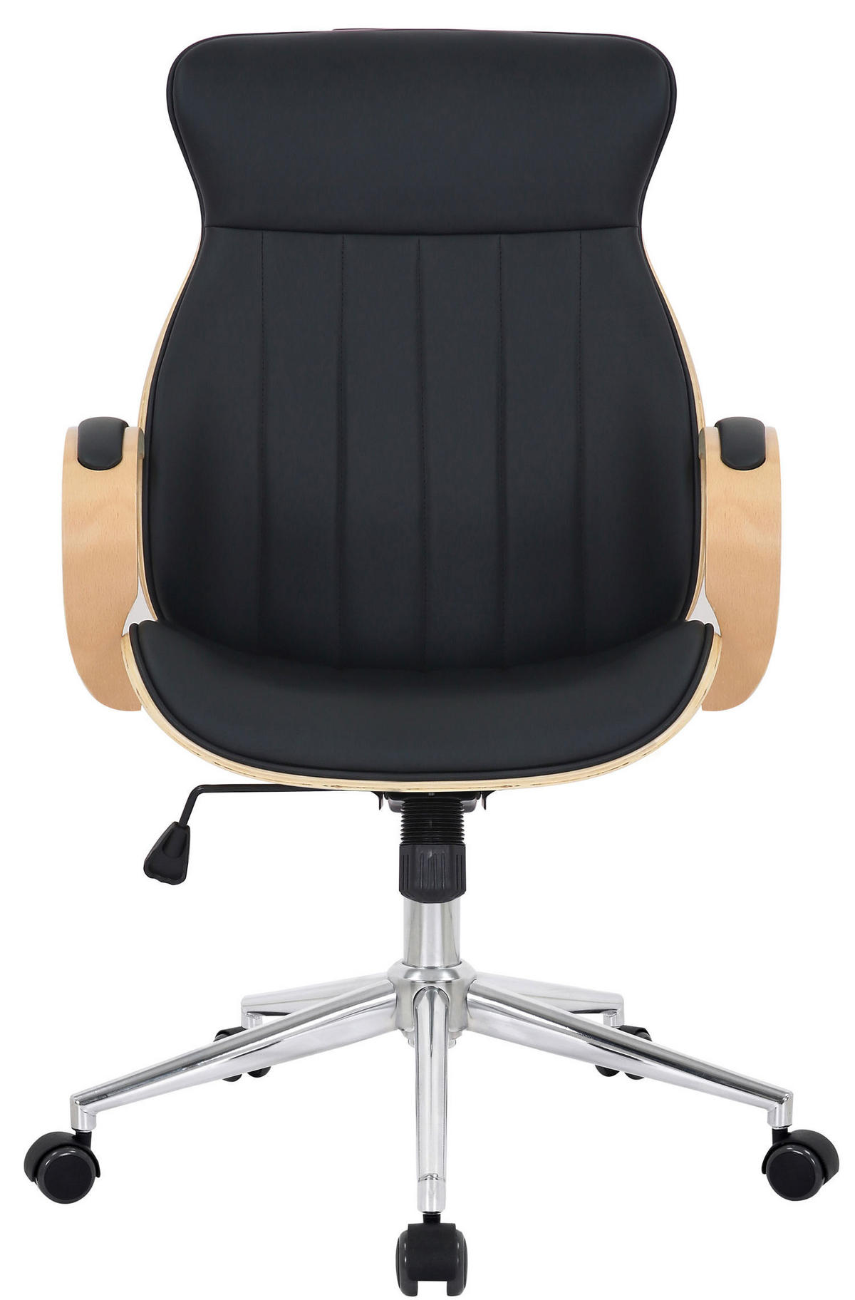 BÜROSTUHL Mellow, Kunstleder Natura/Schwarz - Schwarz, Textil/Metall (64/132/65cm) - TPFLiving