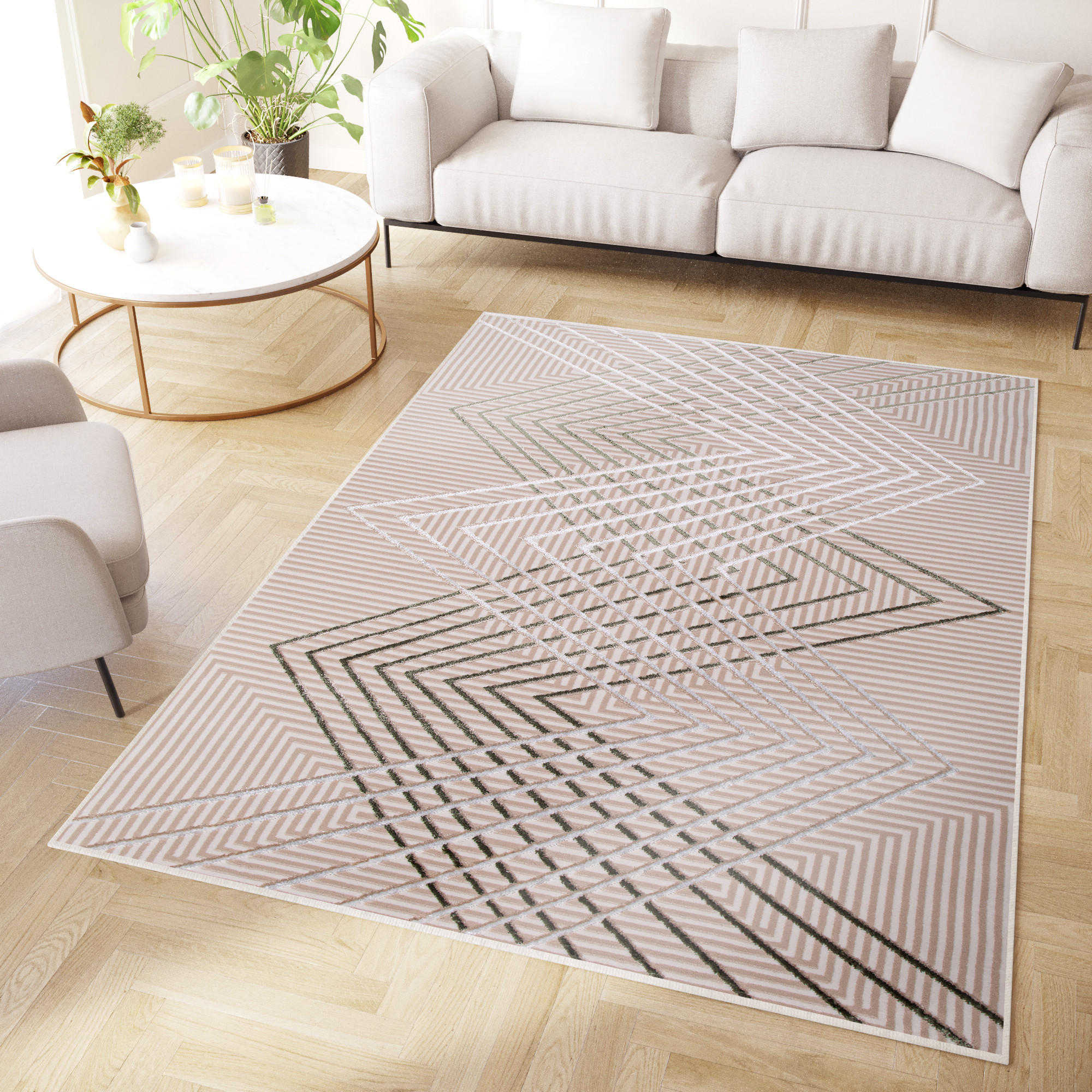 TEPPICH CRYSTAL Hellgrün 140/200 cm - Hellgrün, Textil (140/200cm) - Tapiso