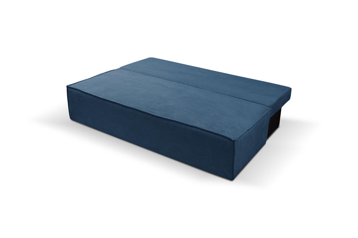 SCHLAFSOFA TIMO, Sofa mit Schlaffunktion und Bettkasten, Farbe: Blau, Cordstoff - Blau, Textil (200/80/93cm) - VENASI MÖBEL