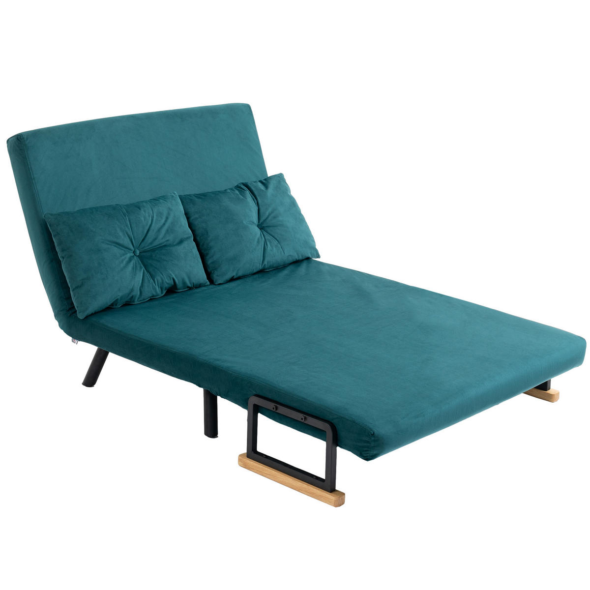 SCHLAFSOFA 2er-Sitz DE-14596 5-fach verstellbare Rückenlehne, Samtbezug Dunkelgrün - Grün, Metall (102/81/73cm) - ComfortXL