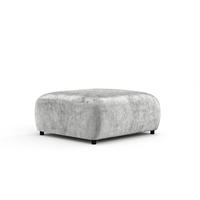 POUF S Zanzibar Hellgrau Chenille - Hellgrau/Schwarz, Holz/Holzwerkstoff (88/37/88cm) - Maison de Reve
