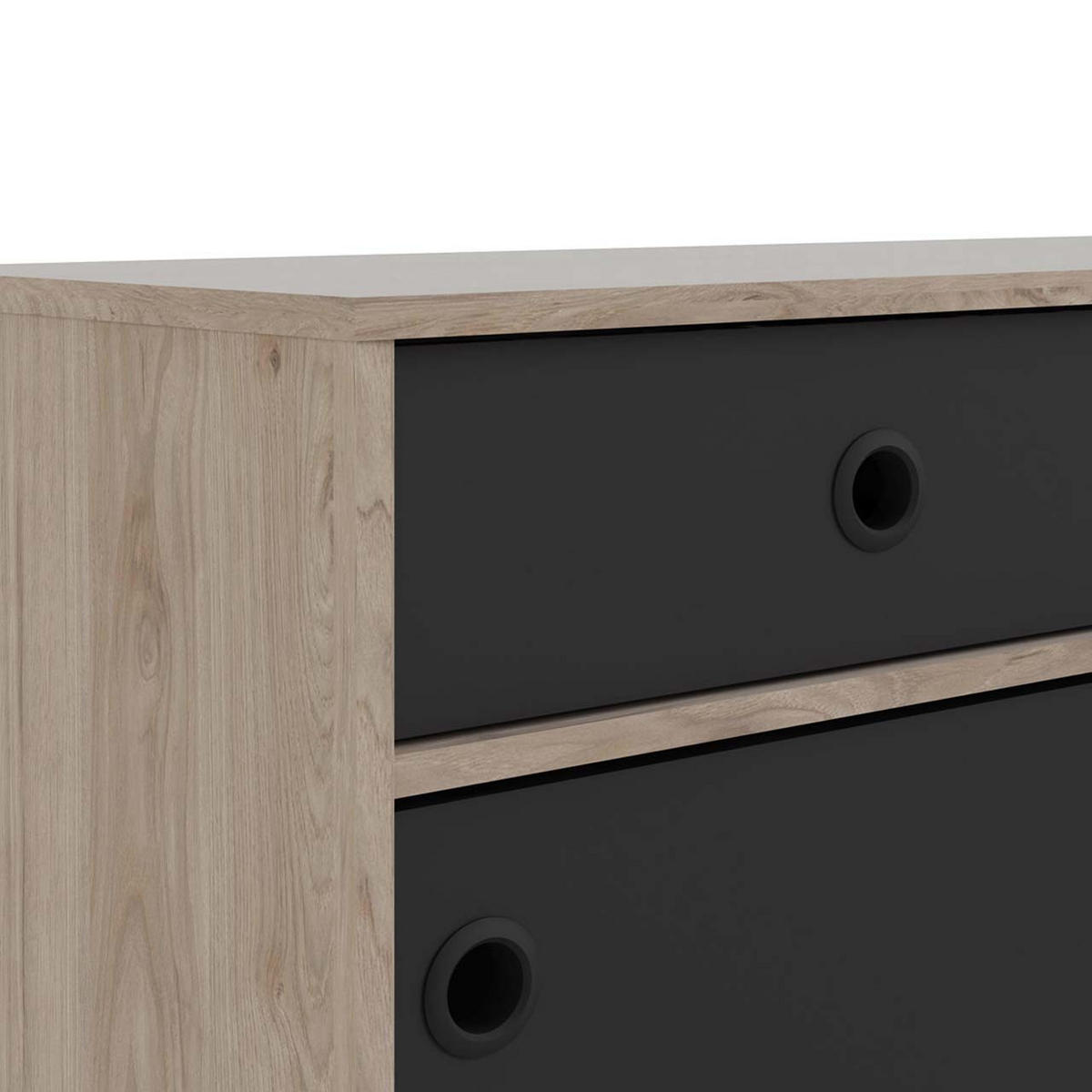 SIDEBOARD matt schwarz - Schwarz, Holzwerkstoff (148/89/41cm) - ebuy24