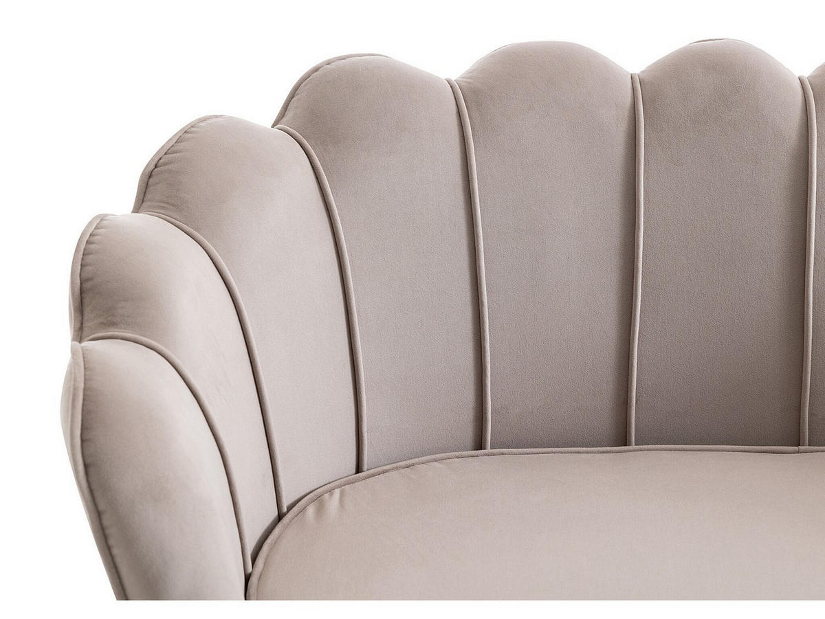 MUSCHELSOFA 2-Sitzer - Samt - Graubraun - DANDELION - Braun, Textil (124/78/73cm) - Pascal Morabito