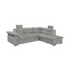 ECKSOFA mit Schlaffunktion und Bettkasten, verstellbare Armlehnen - Hellgrau, Textil (283/217cm) - ed exciting design