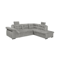 ECKSOFA mit Schlaffunktion und Bettkasten, verstellbare Armlehnen - Hellgrau, Textil (283/217cm) - ed exciting design