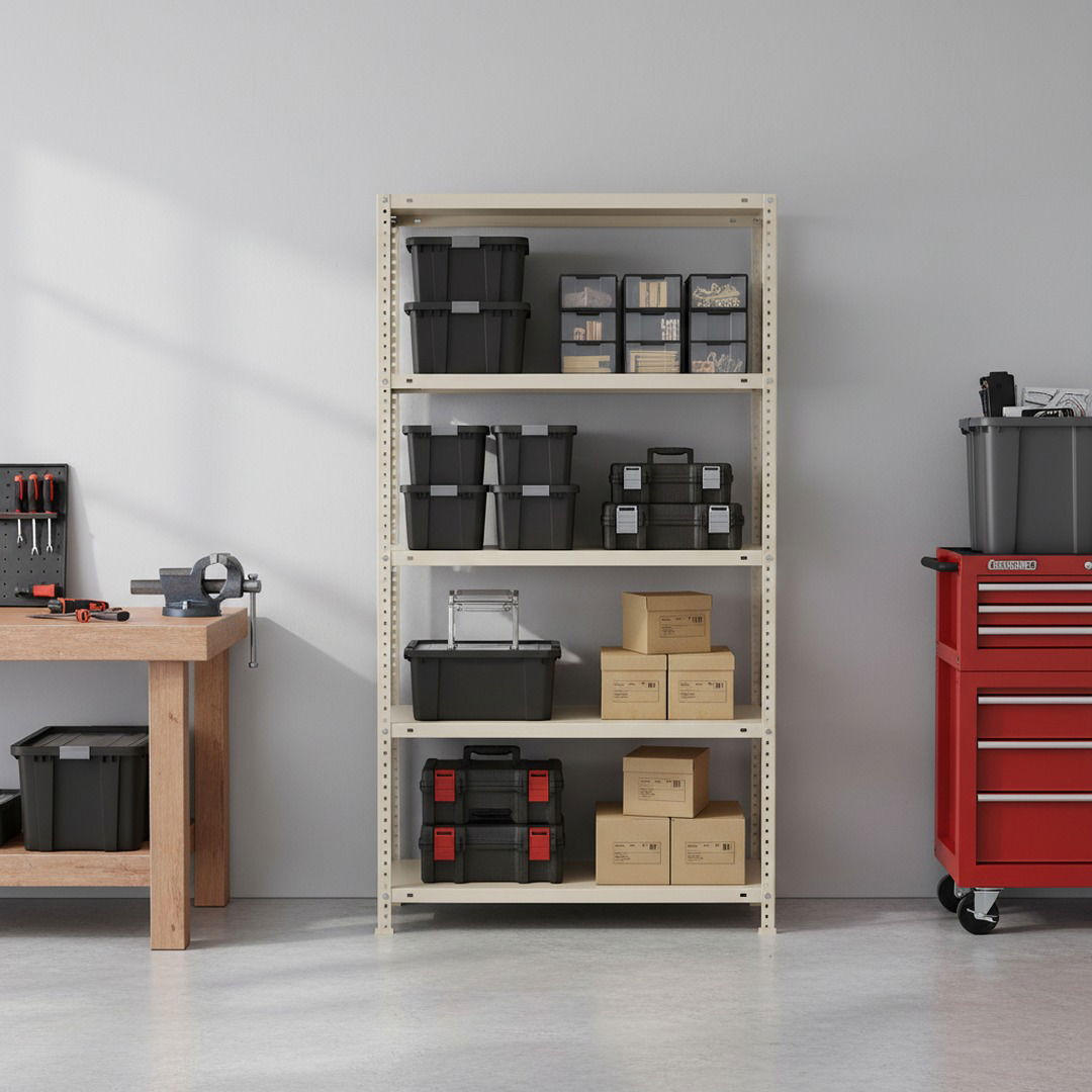 SCHRAUBREGAL PANDA TALL | HxBxT 200x110x50cm | 5 Fachböden | Fachlast 90kg | Weiß - Weiß, Metall (110/200/50cm) - PROREGAL