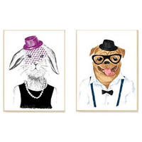 POSTER Set Mit 2 Illustrated Tiere A4 Rahmenlos - Klar, Papier (29.7/5/21cm) - Nacnic