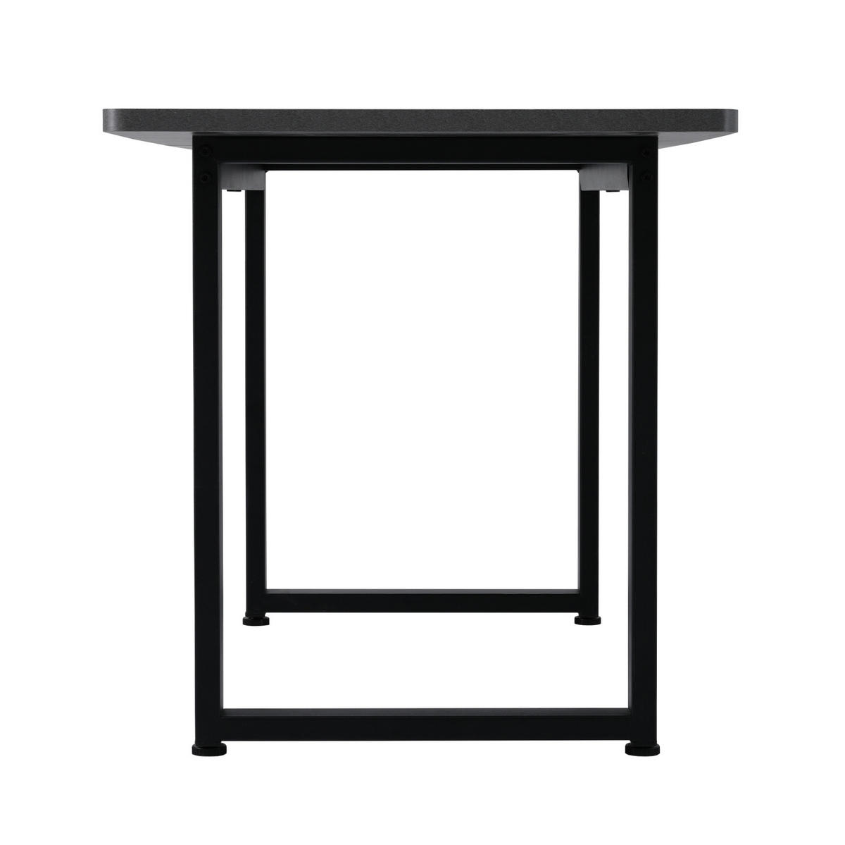 ESSTISCH 140/70/75 cm Schwarz/Grau aus Spanplatte und Metall im Industriestil - Schwarz, Holzwerkstoff (140/70/75cm) - OKMYHOME