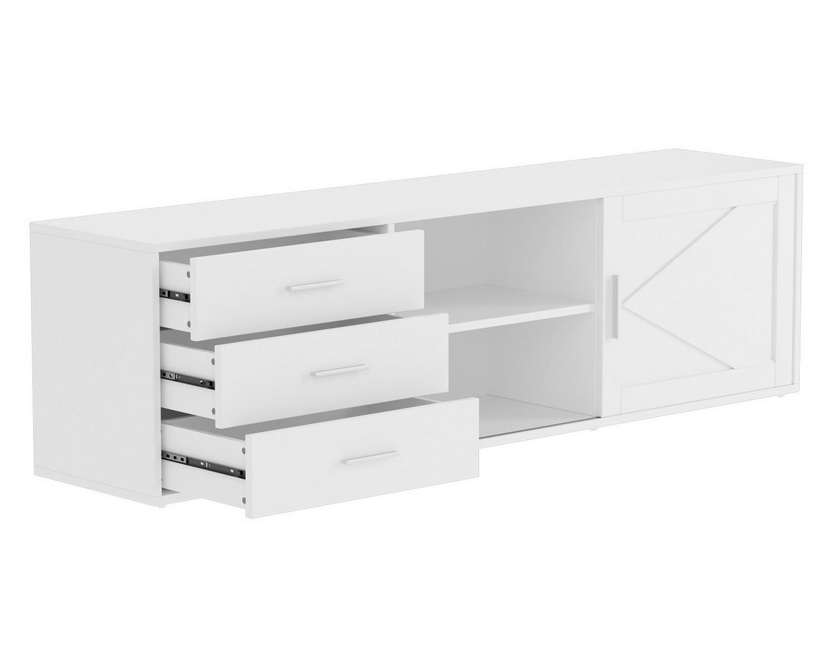 TV-SCHRANK in 160/45/35 cm - Weiß, Holzwerkstoff (160/45/35cm) - HOMAVO