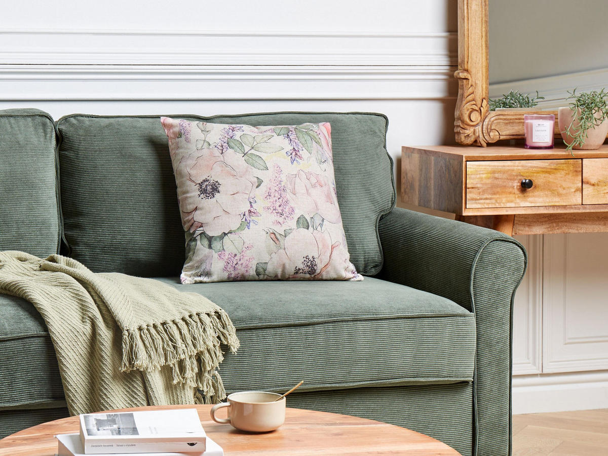 DEKOKISSEN Violett 45/45 cm Zahriye - Violett/Multicolor, Textil (45/45cm) - Beliani