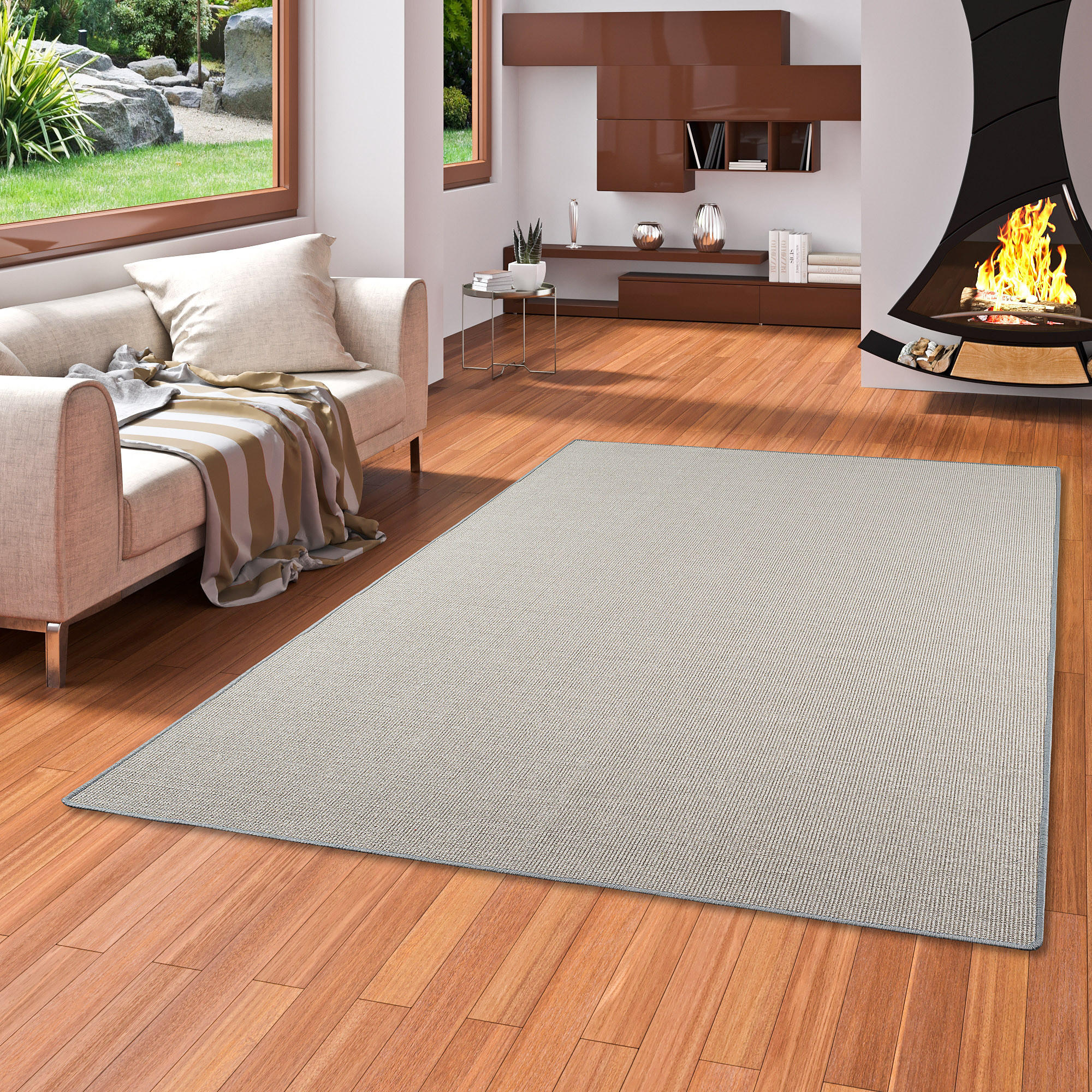 SISAL NATUR TEPPICH KLASSISCH - Grau, Textil (200/200cm) - Snapstyle