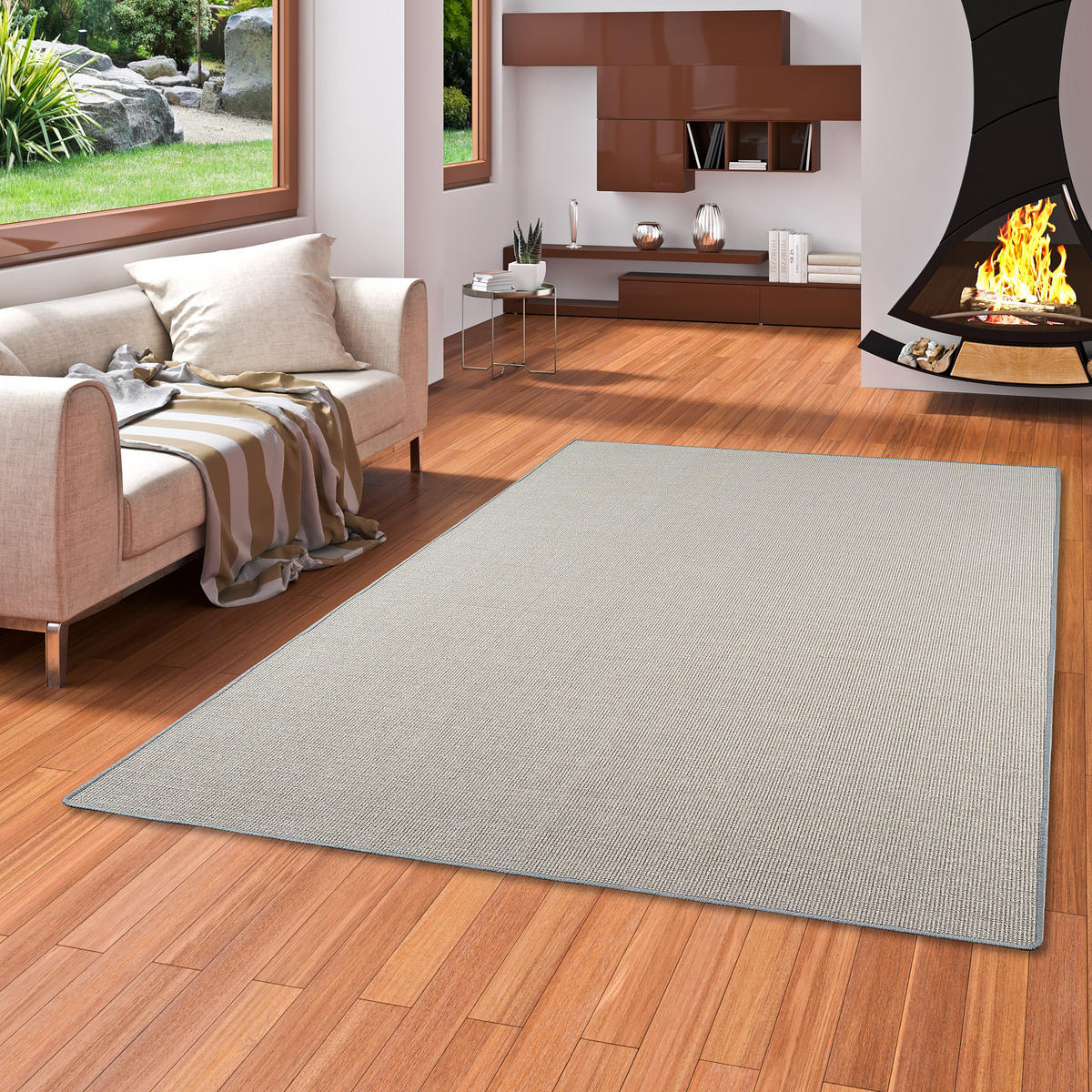 SISAL NATUR TEPPICH KLASSISCH - Grau, Textil (80/240cm) - Snapstyle