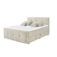 BOXBETT mit 9‑Zonen-Tonnentaschenfederkern-Matratze, HR-30-Topper, Bettkasten - Beige/Silberfarben, Holz/Kunststoff (160/200cm) - ed exciting design