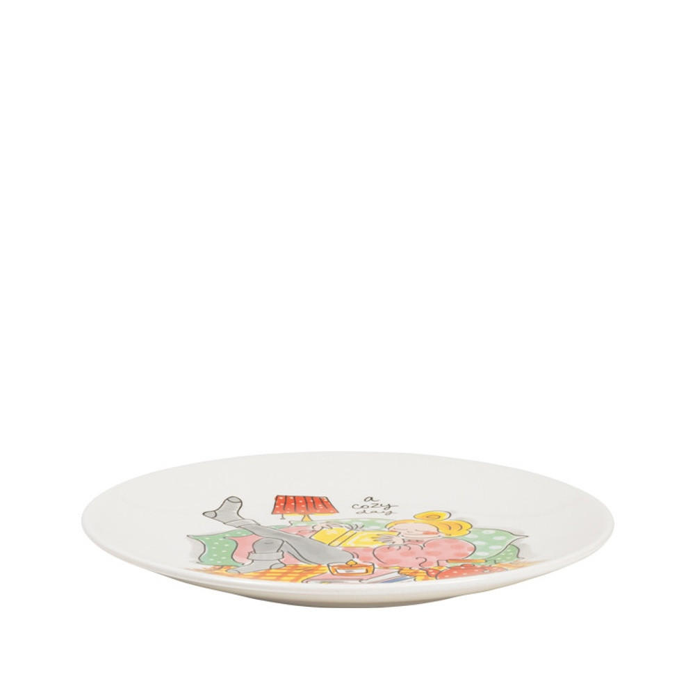 FRÜHSTÜCKSTELLER Gemütliche Tage - Ein gemütlicher Tag in Bunt - 22cm - Multicolor, Keramik (21.8/21.8/2.5cm) - Blond Amsterdam