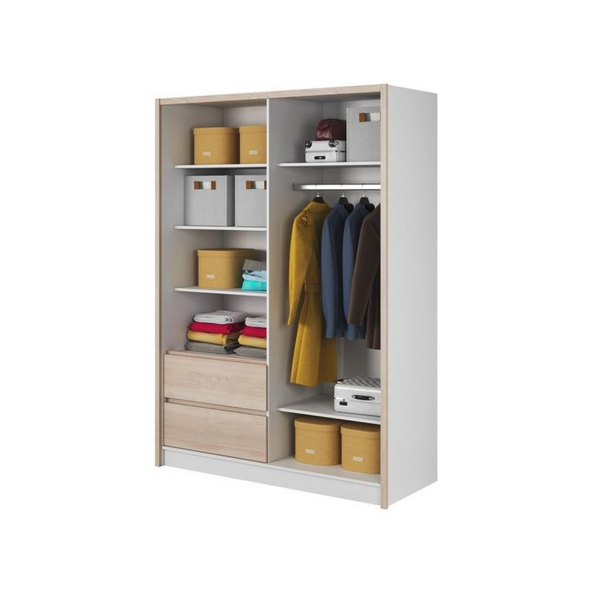 KLEIDERSCHRANK – SARA 150 – 154 cm – Sara – Eiche - Sonoma Eiche, Holzwerkstoff (154/214/62cm) - hi-markt