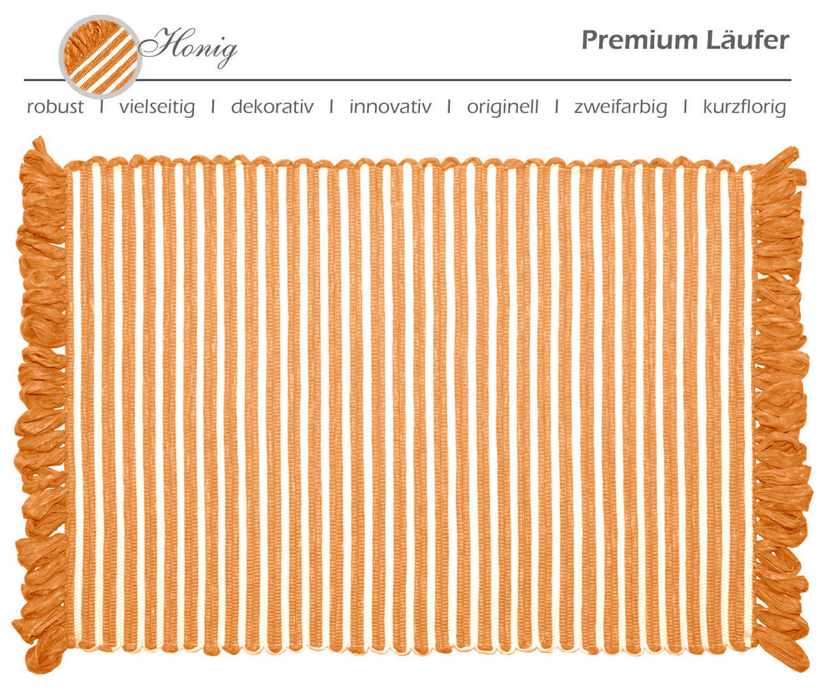 HANDGEWEBTER Läufer 50x70 cm Honig - Honig, Naturmaterialien/Textil (50/70cm) - Lashuma