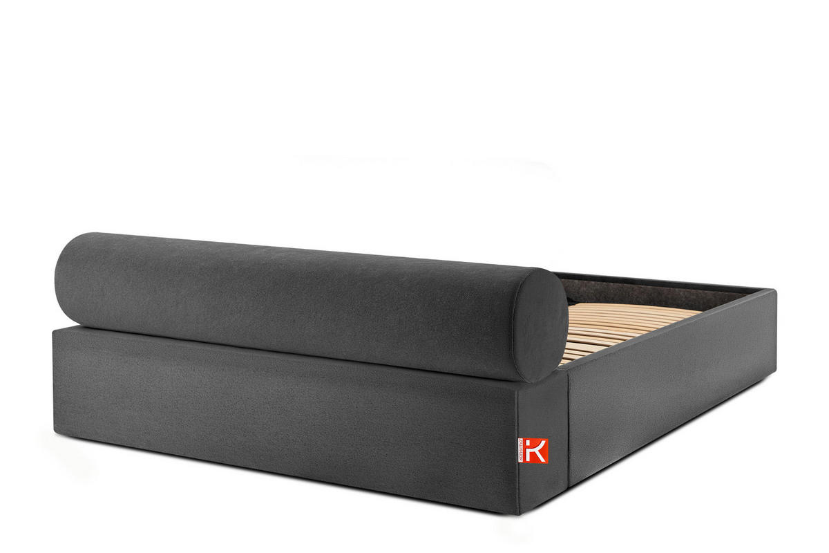 POLSTERBETT LUNEO - Anthrazit/Schwarz, Holz/Holzwerkstoff (162/204cm) - KONSIMO®