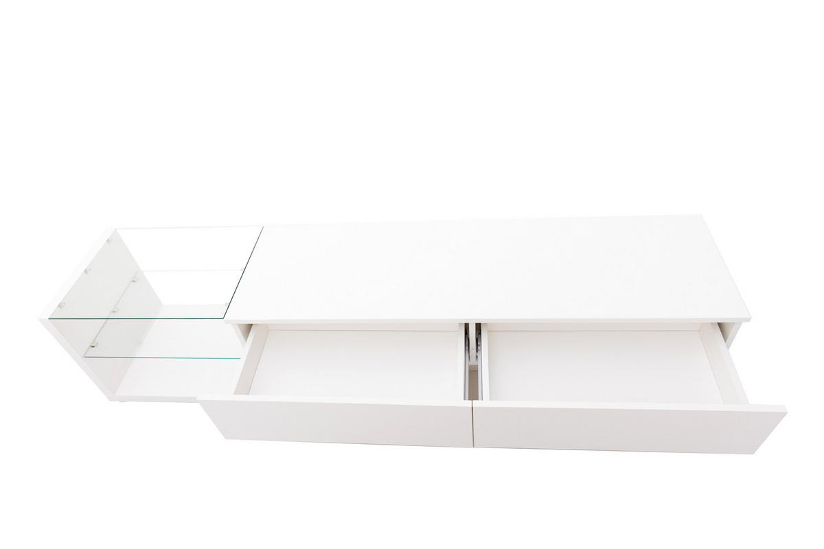 TV-SCHRANK Weiß, Glas - Weiß, Holzwerkstoff (36/38/170cm) - Raumix