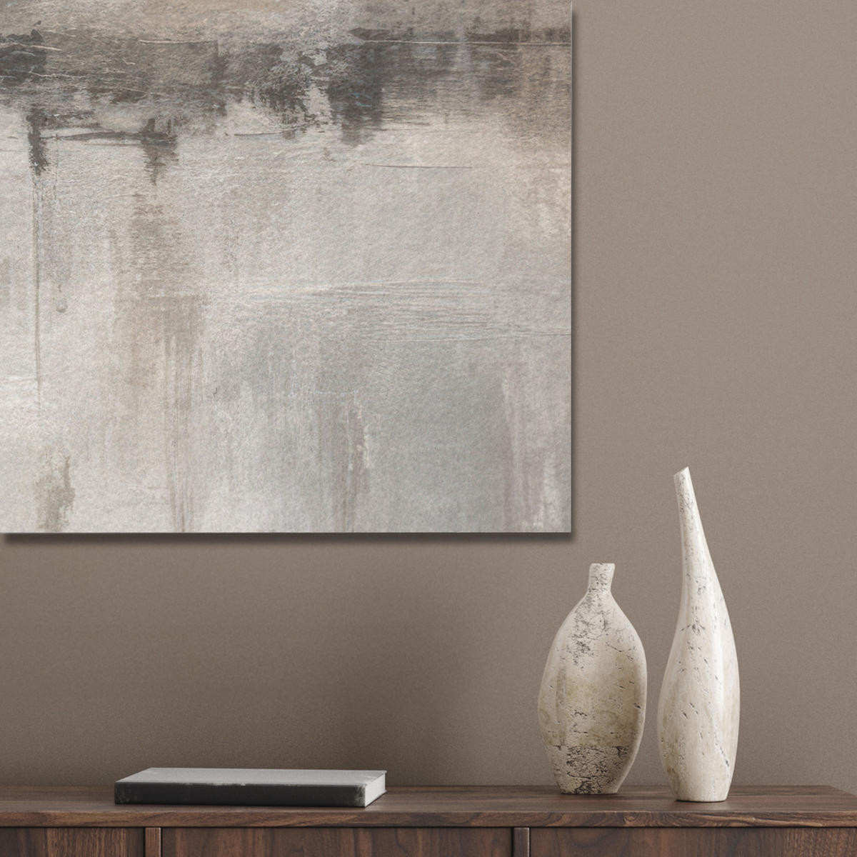 AKUSTIKPANEEL Moderne Kunst - Abstrakt - Beige 80x60 cm - Beige, Textil (80/0.9/60cm) - MuchoWow