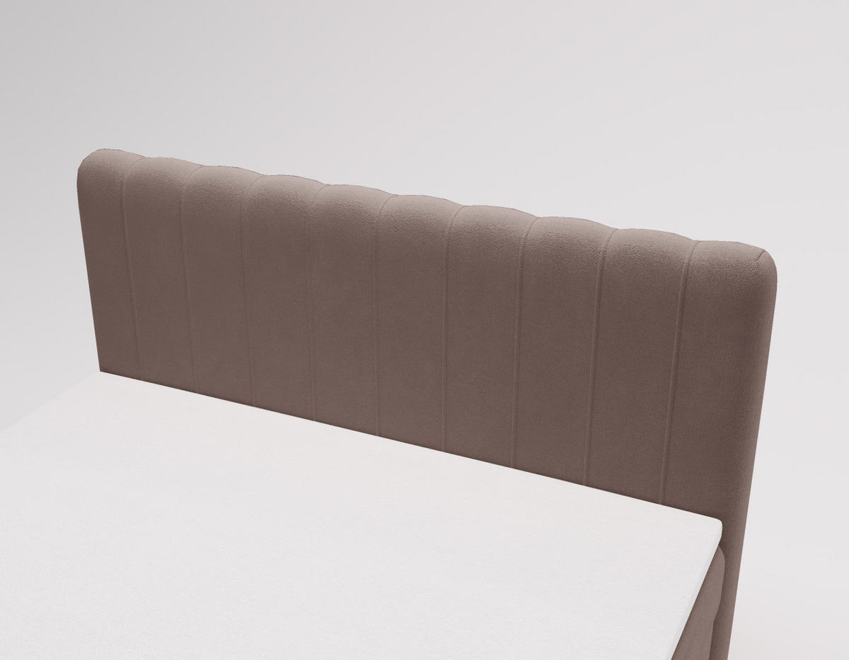 BOXBETT OSLO mit Bettkasten, Stoff Komodo Braun 120x200 cm - Braun, Holz (120/200cm) - Kaiser Möbel