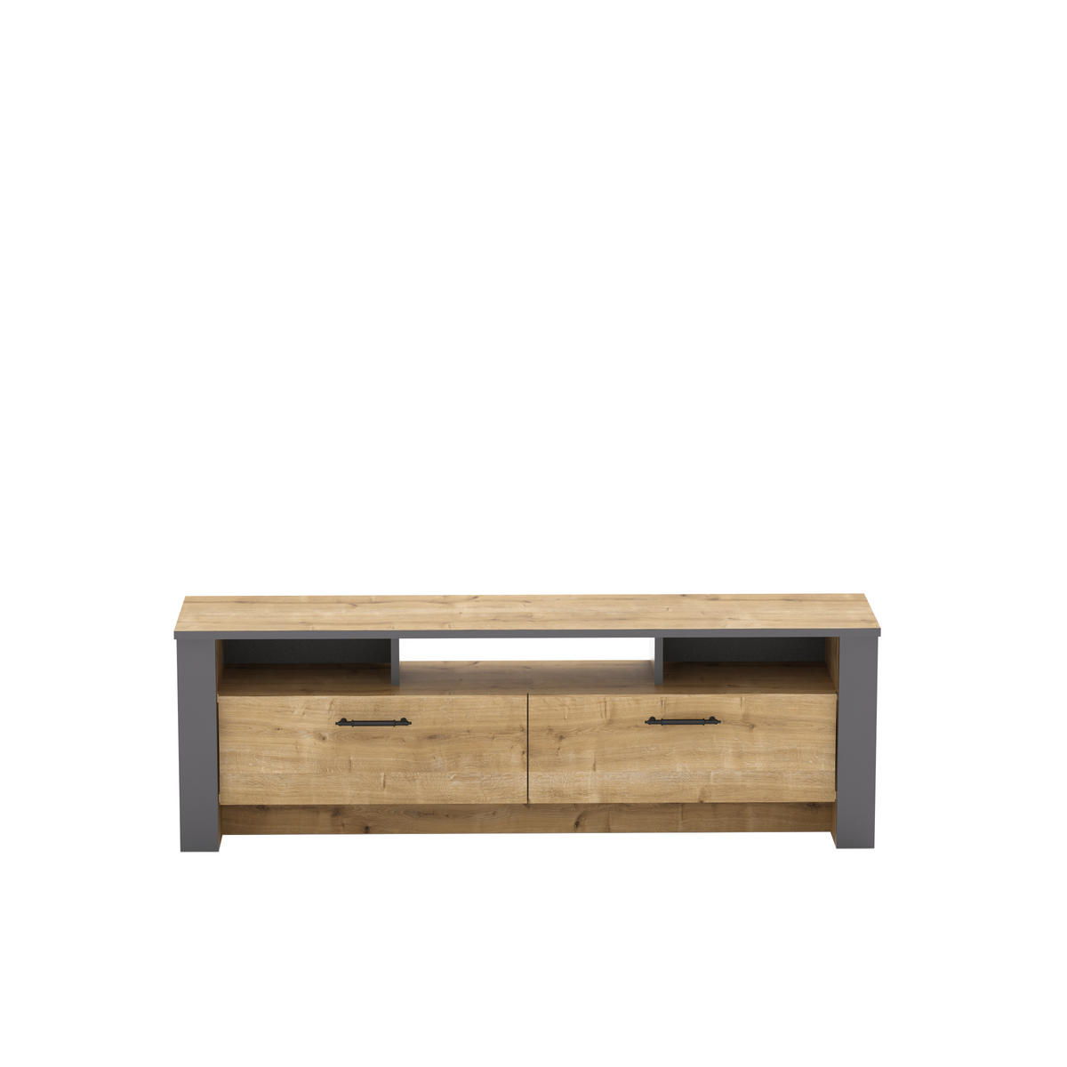 TV-ELEMENT Manhattan Eiche - Alteiche/Schwarz, Holzwerkstoff (150/48.7/35cm)