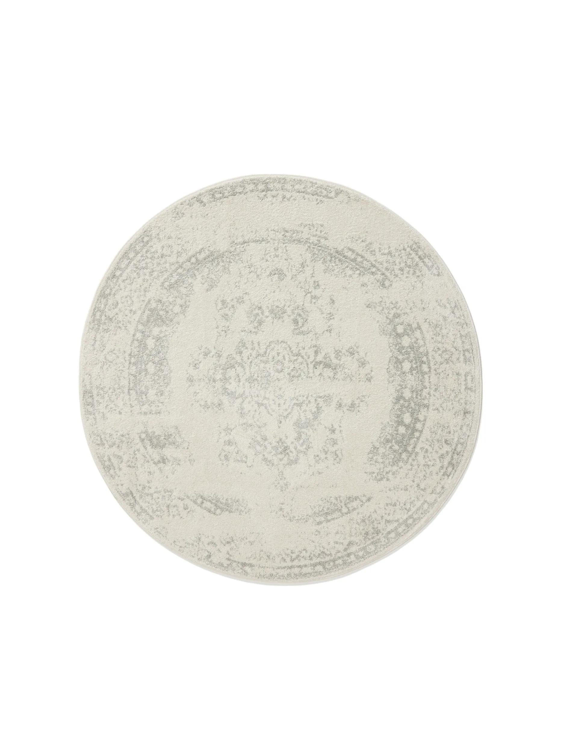 VINTAGE-TEPPICH Sia ø 120 cm rund - Taupe/Creme, Kunststoff (120/120cm) - benuta