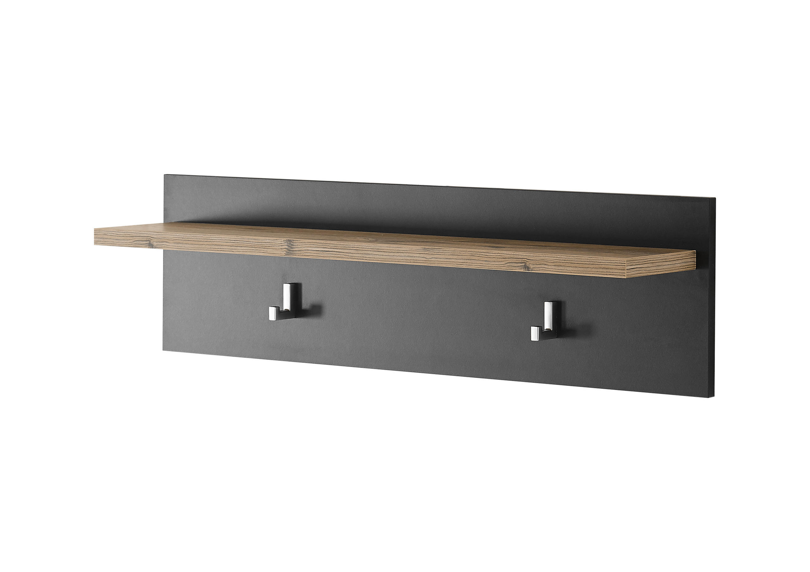GARDEROBENPANEEL I11 Kastanie & Fresko 107/23/18 cm schmal - Dunkelgrau, Holzwerkstoff (107/23/18cm) - Livojo