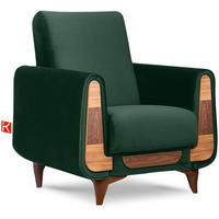 SESSEL GUSTAVO mit Armlehnen, dunkelgrün - Dunkelgrün/Braun, Holz/Holzwerkstoff (83/95/92cm) - KONSIMO®