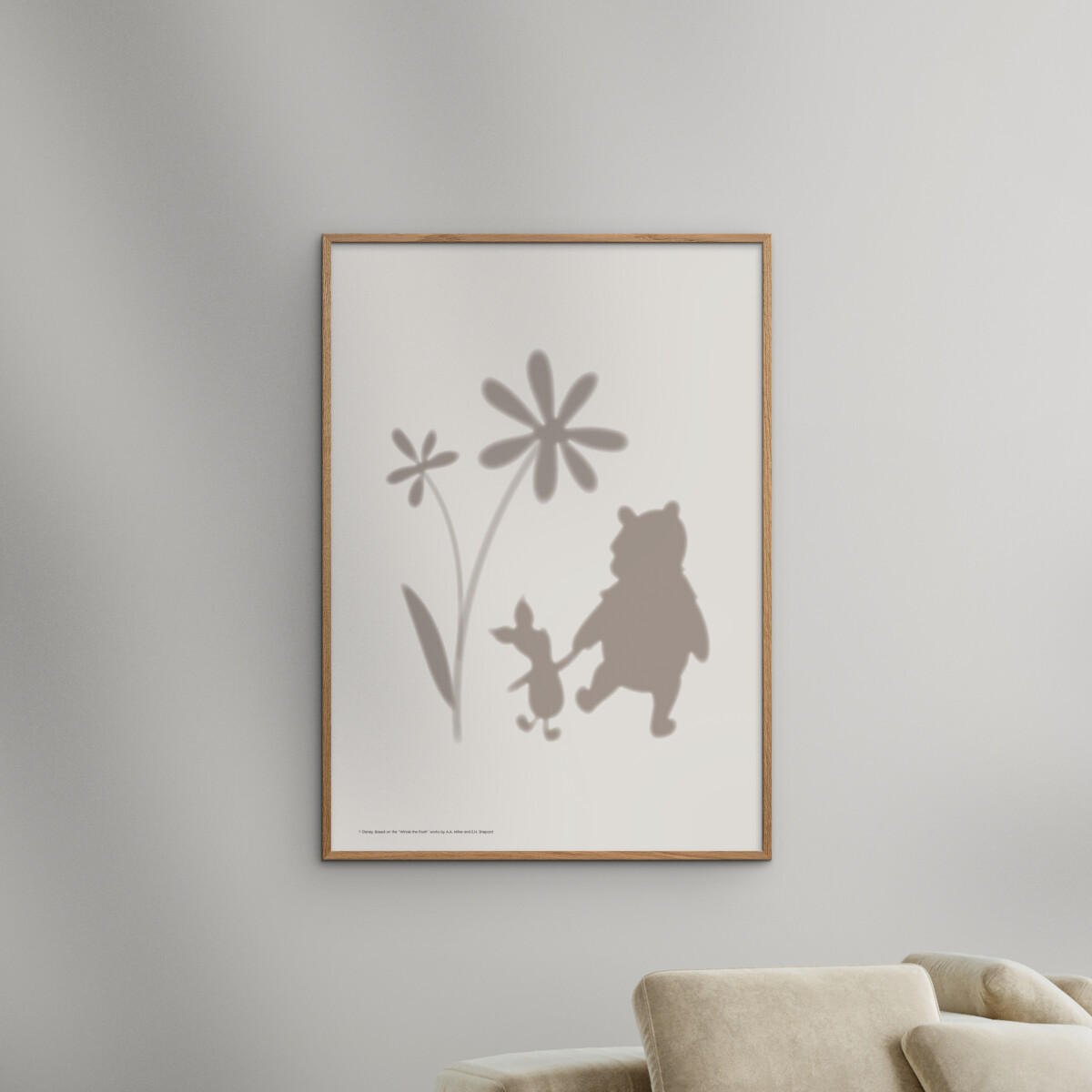 POSTER Disney's Winnie the Pooh & Piglet Flower Silhouettes - Beige, Papier (50/70/0.1cm) - Poster&Frame