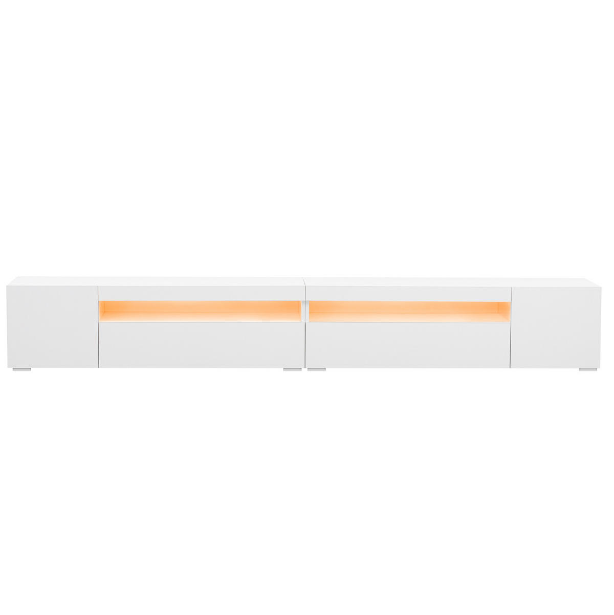 TV-ELEMENT mit LED-Beleuchtung 240 cm MDF Weiß - Weiß, Holzwerkstoff (38.5/35.5/240cm) - Beauniv