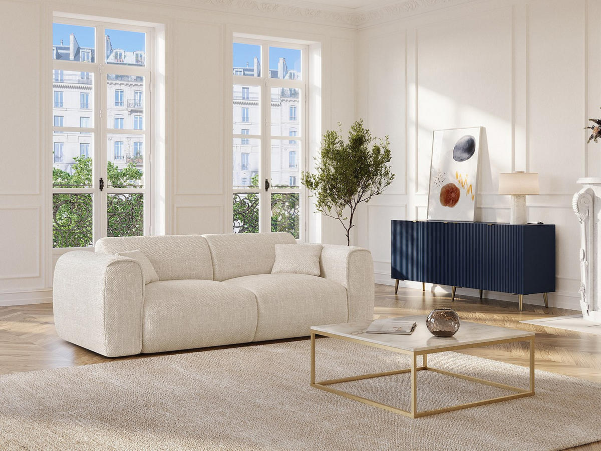 SCHLAFSOFA - 3 Personen - Stoff - Beige - - Beige, Textil (216/73/100cm) - Vente-Unique