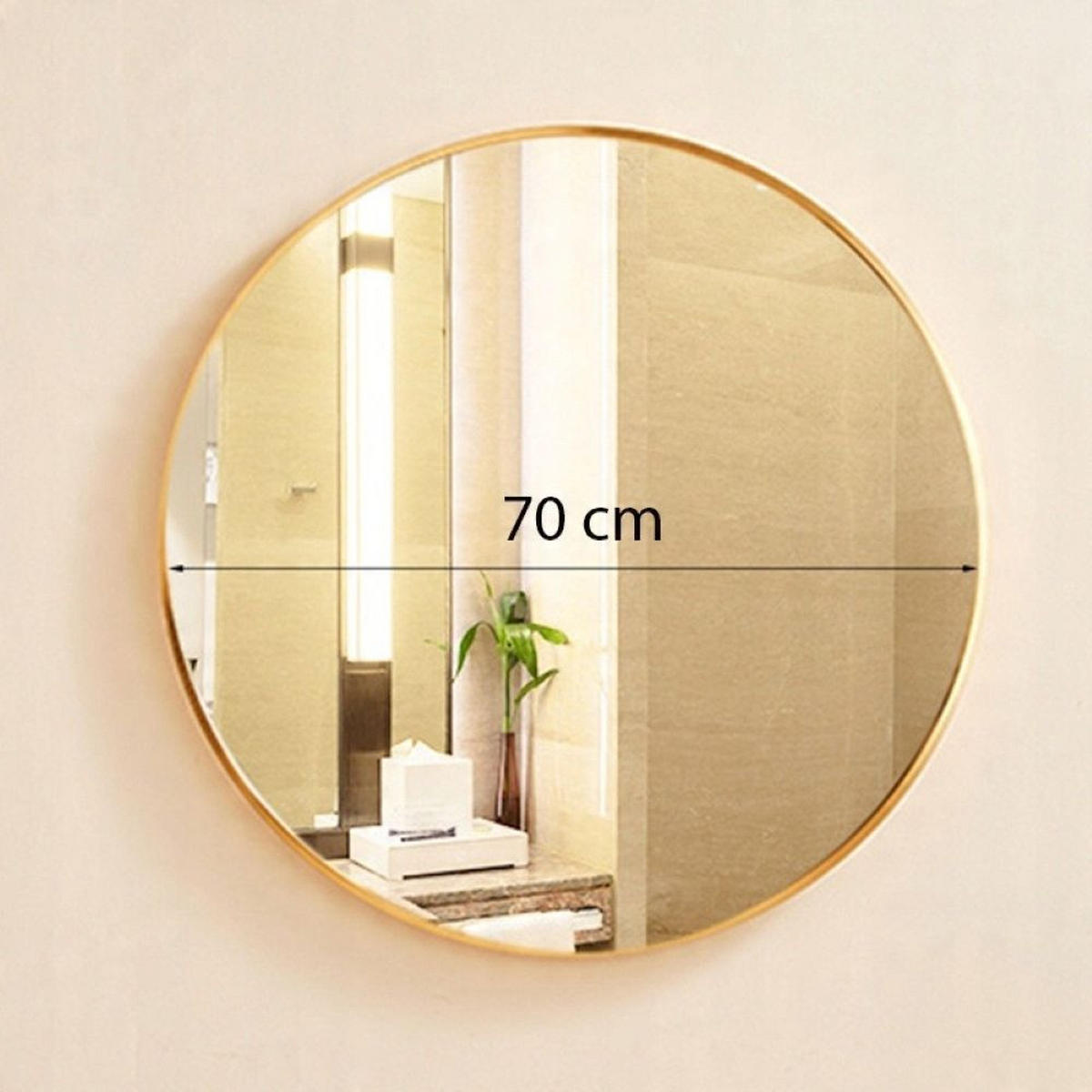 SPIEGEL, gold 70/70 cm - Goldfarben, Glas (70/9/70cm)