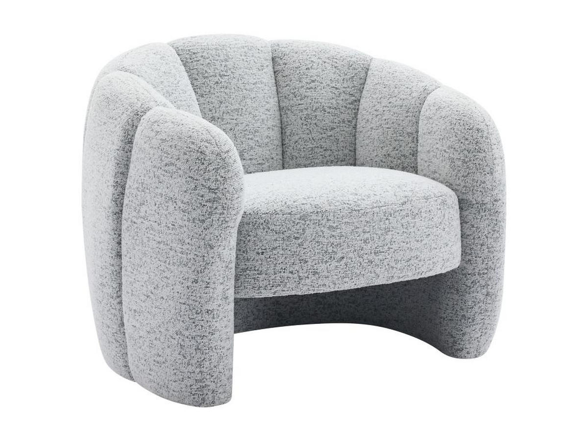 MUSCHELSESSEL - Chenille-Stoff - Grau - DELIPO - Grau, Textil (76/73/93cm) - Vente-Unique