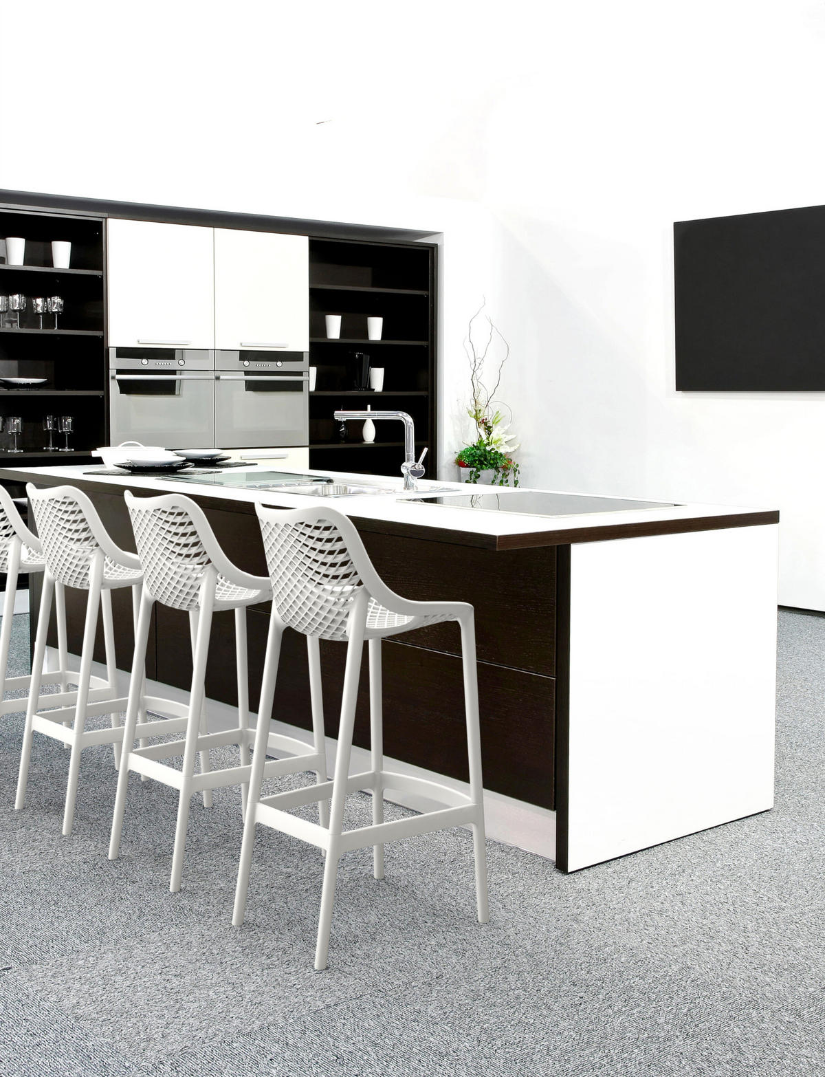 BARHOCKER Kunststoff weiß - Weiß, Kunststoff (45/105/53cm) - CLP