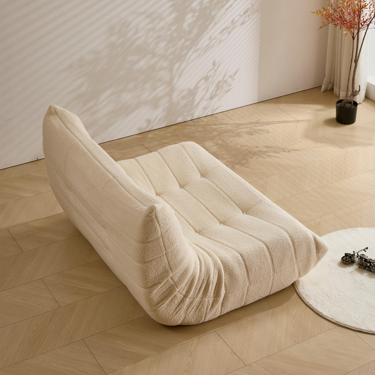 SEDACÍ VAK v béžové barvě, relaxační křeslo Indoor Lazy Sofa s vysoce elastickou pěnou, snadno přemístitelné - béžová, textil (149/82/114cm) - STILVORA