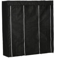 KLEIDERSCHRANK 150/43/162,5 cm in Schwarz mit Kleiderstange und 10 Fächern - Schwarz, Metall (150/162.5/43cm) - BEAOK
