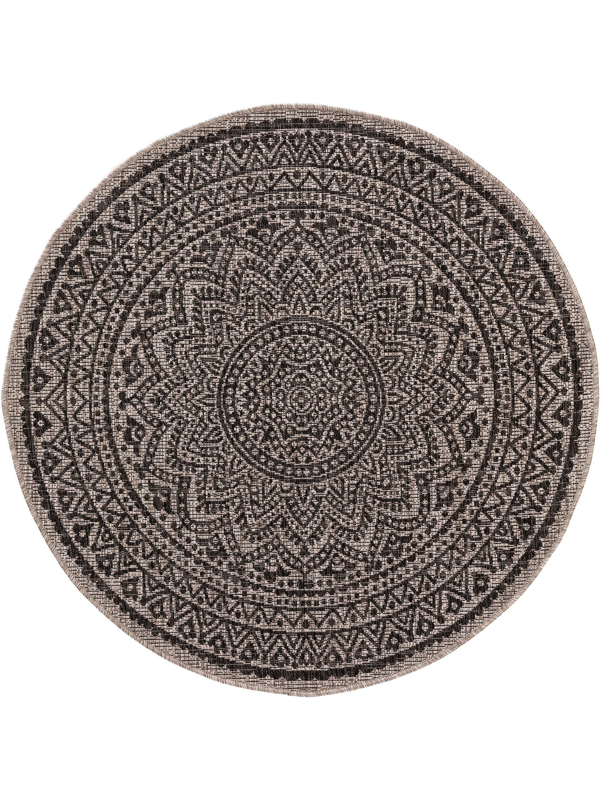 OUTDOORTEPPICH rund Cleo Beige/Braun ø 150 cm rund - Beige, Textil (150/150cm) - benuta Nest