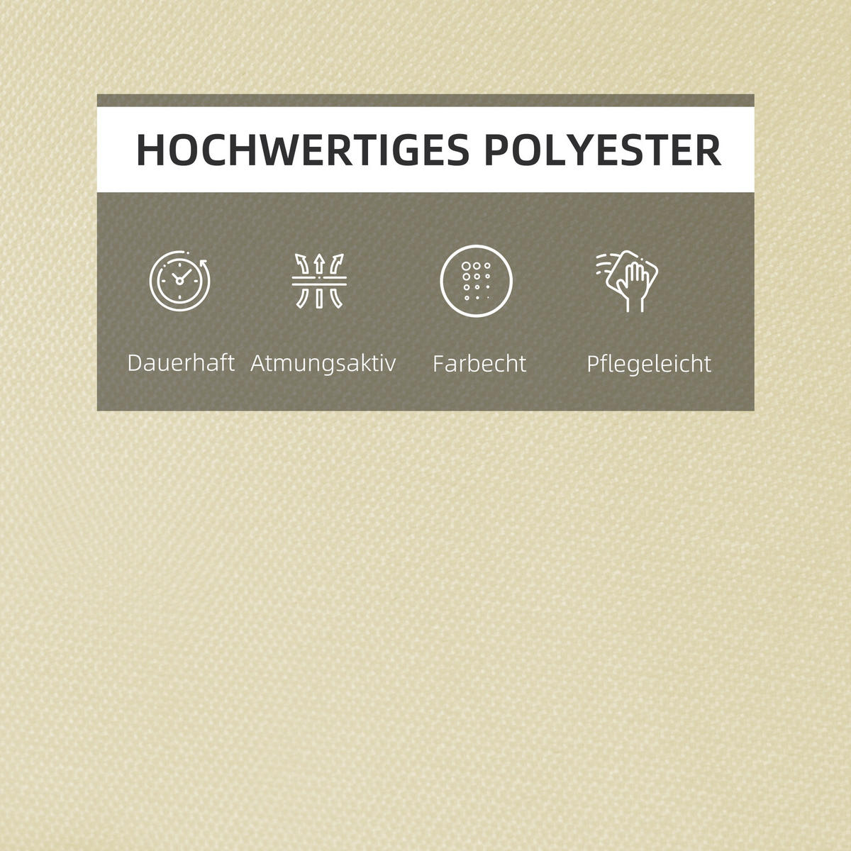 SITZKISSEN, Polyester, Cremeweiß - Creme, Naturmaterialen/Kunststoff (53/5/198cm) - Outsunny