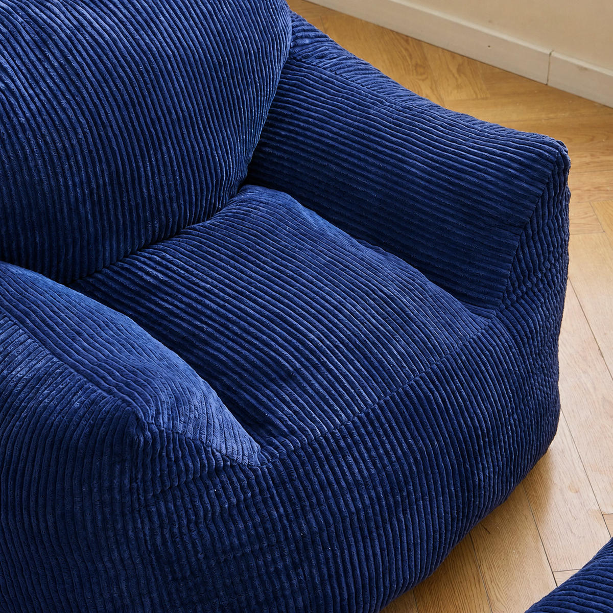 POUF kord Blau - Blau, Textil (95/80/95cm) - Nordlys