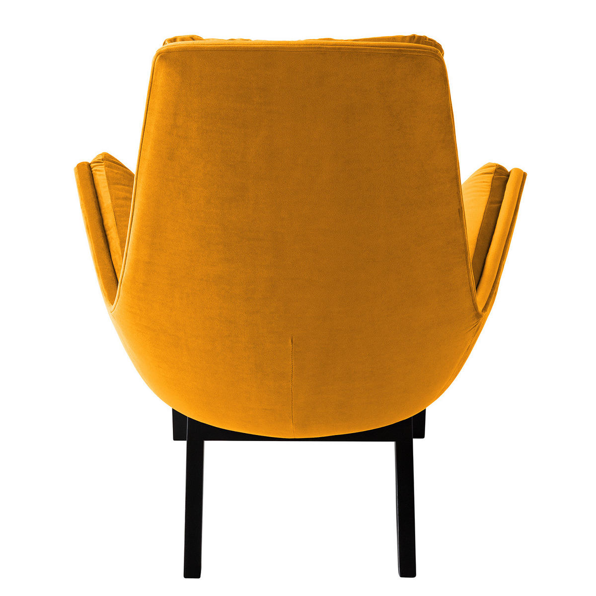 SESSEL mit Holzfüßen - Gelb/Schwarz, Eichenholz/Textil (83/95/97cm) - home24