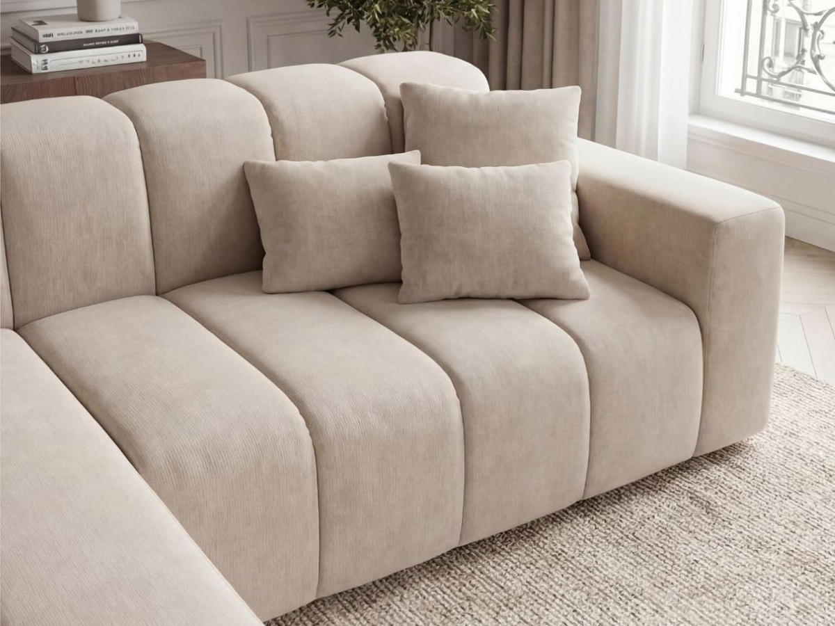 ECKSOFA Nork Beige Links - Beige, Holz/Textil (180/265cm) - Graingold