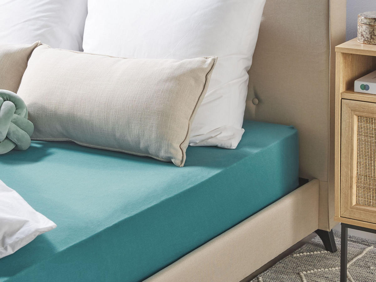 SPANNBETTLAKEN Blau 140 x 200 cm Hofuf - Blau, Textil (140/200cm) - Beliani