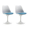 STUHL 2er-Set - Polypropylen & Metall - Blau & Weiß - XAFY - Blau, Kunststoff (56.5/82/49cm) - Vente-Unique