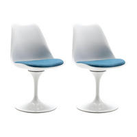 STUHL 2er-Set - Polypropylen & Metall - Blau & Weiß - XAFY - Blau, Kunststoff (56.5/82/49cm) - Vente-Unique
