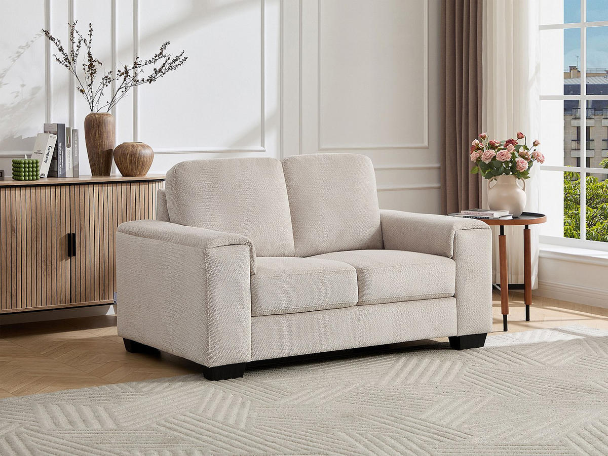 SOFA - 2 Personen - stoff - beige Embapo - Beige, Textil (147/85/88cm) - Vente-Unique