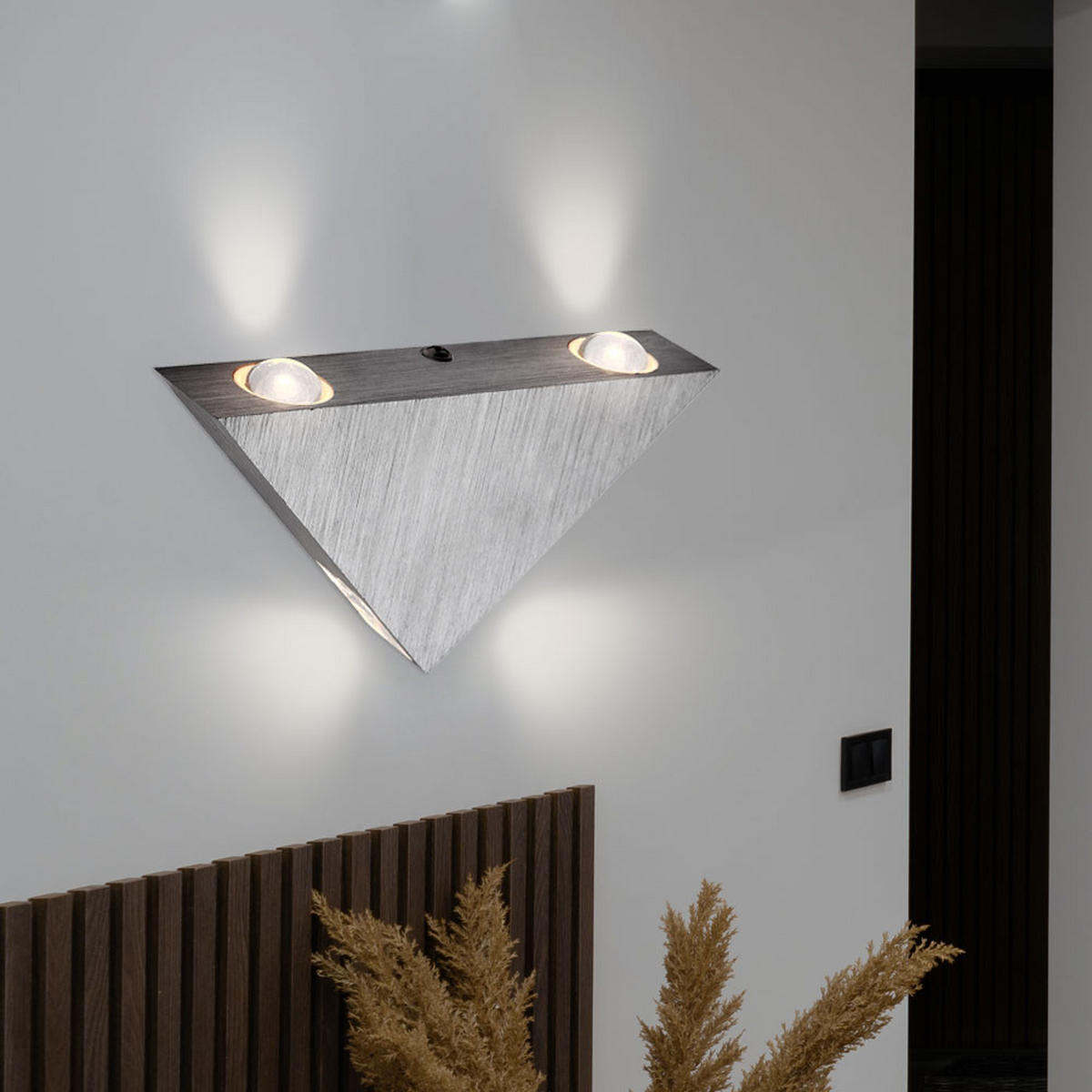 LED WANDLEUCHTE GORDON Aluminium Silber - Silberfarben, Metall (9/3/16.5cm) - Globo Lighting