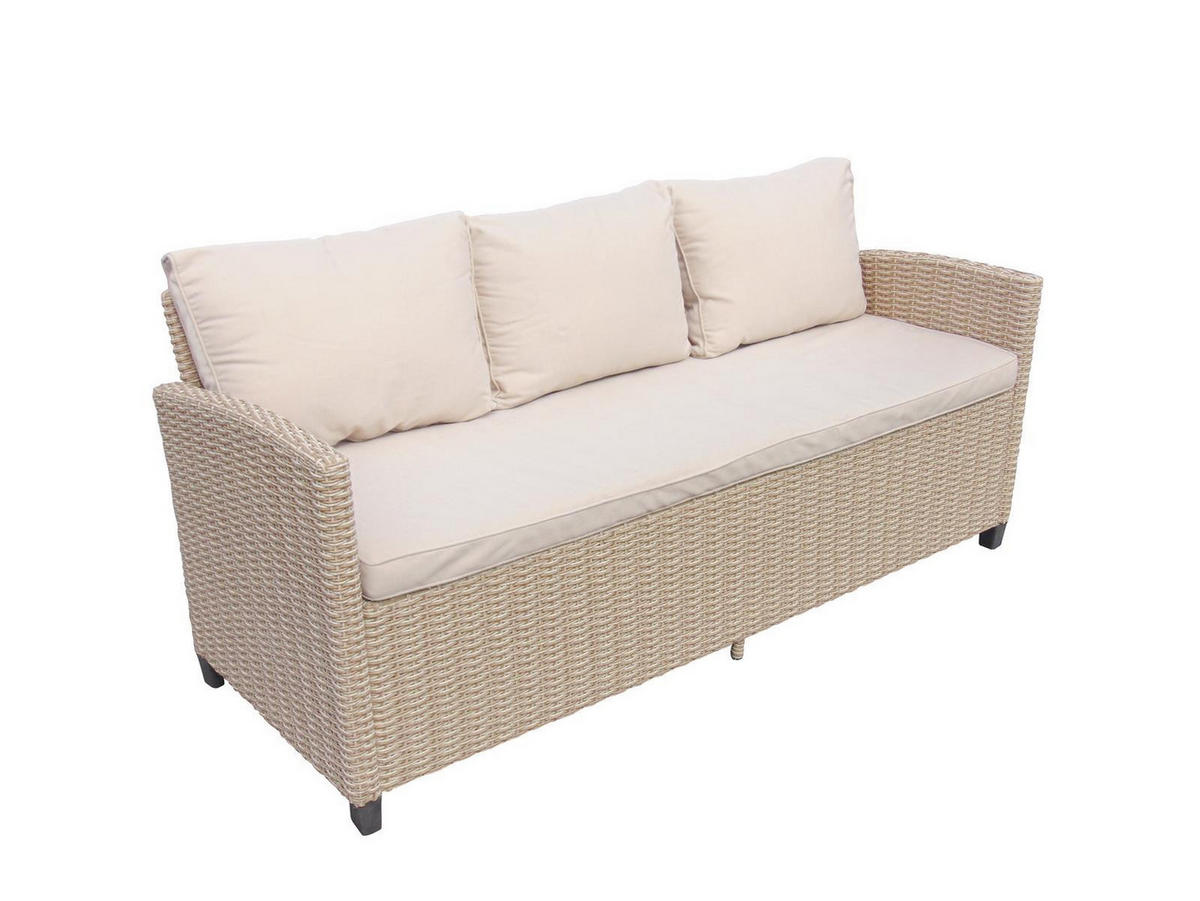 DININGLOUNGE-SET Alpina II Braun Polyrattan für 7 Personen - Braun, Naturmaterialien - Green Spirit