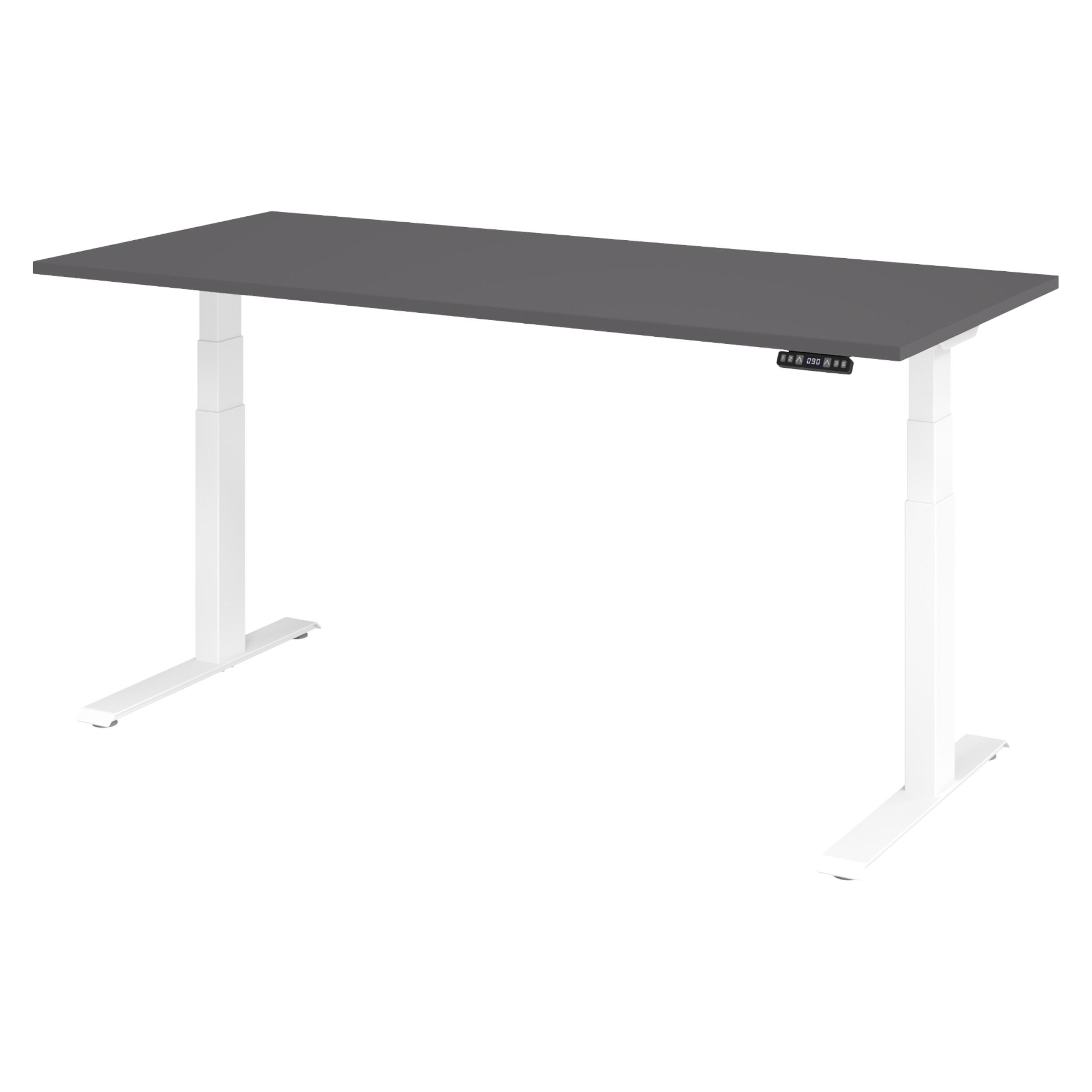 bümö Schreibtisch Graphit, Weiß 180x74x80 cm